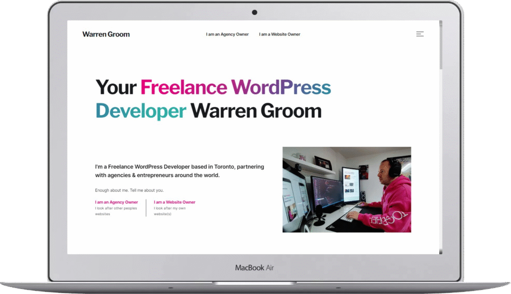 Warren Groom Freelance WordPress Developer Toronto