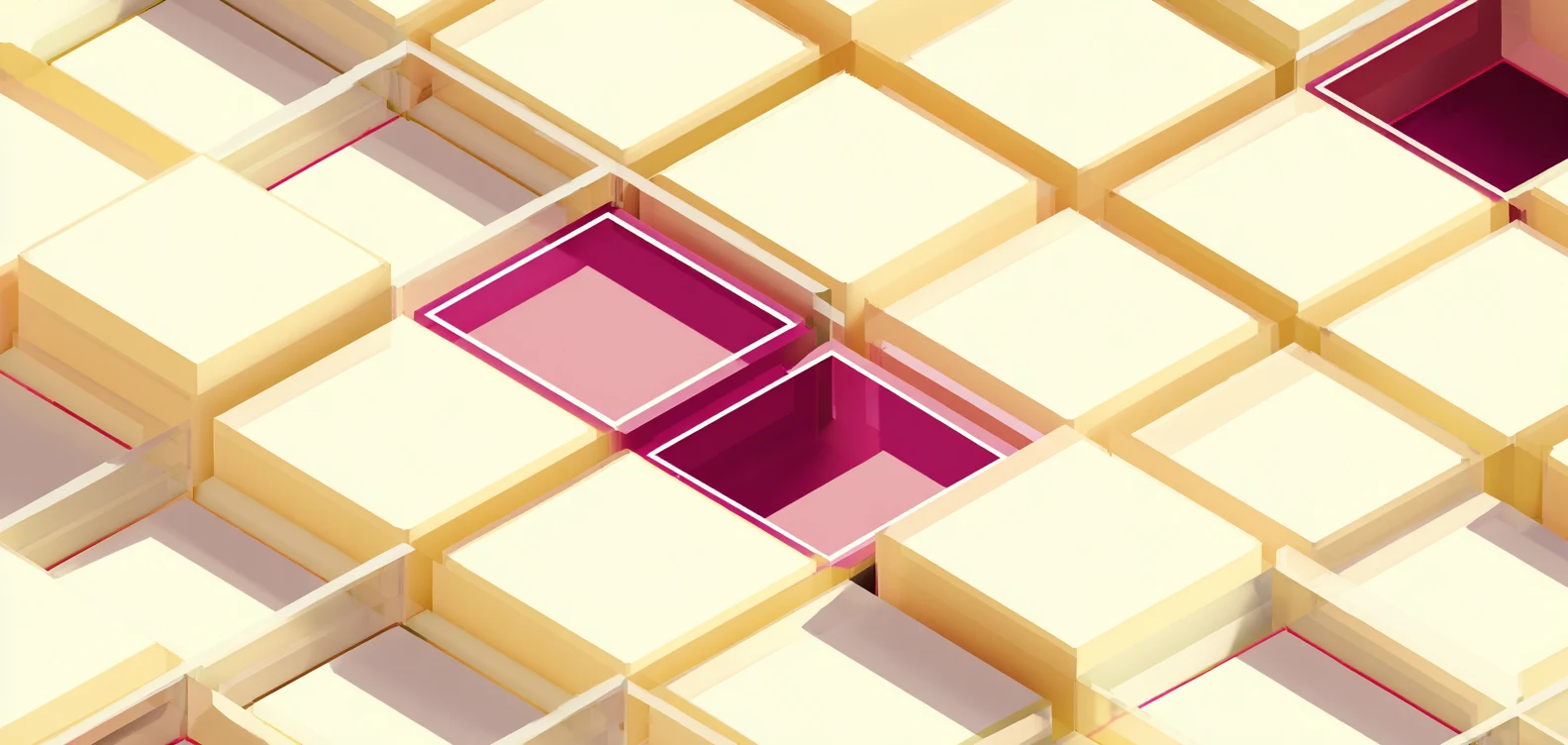 Abstract illustration of a clean geometric structure with one block displaced or broken away from its position — representing a WordPress site disrupted by a failed update
